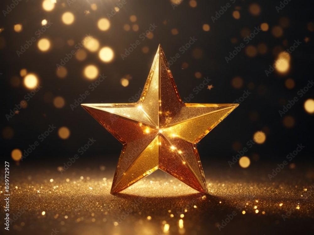3d golden star shape element with glitter light effect 3d golden star shape element with glitter light effect