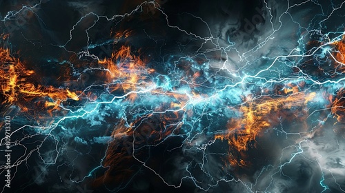 Abstract electric background featuring lightning.