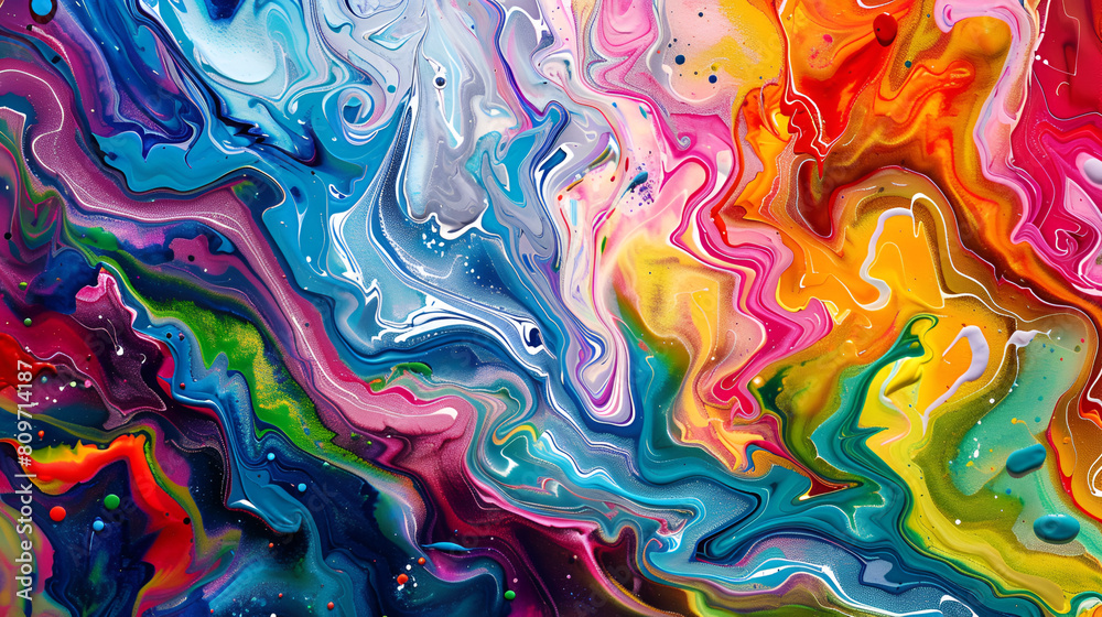 Fantastic stains of acrylic paint, the effect of marble, Colorful psychedelic liquefaction background ,Abstract fractal,A marble colored background, A picture painted by hand ,Abstract mixed colors


