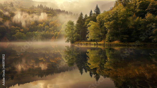 Tranquil Serenity  Captivating Nature Landscape Photography. Generative AI
