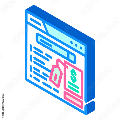 brand serp seo isometric icon vector. brand serp seo sign. isolated symbol illustration