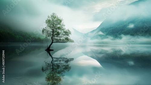 Tranquil Serenity: Captivating Nature Landscape Photography. Generative AI