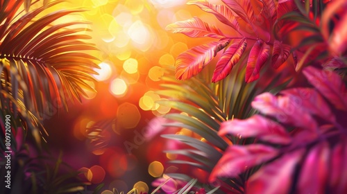 Colorful summer background with elements on borders. 