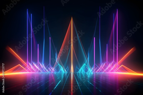 A colorful image of a stage with a light show, Generative AI