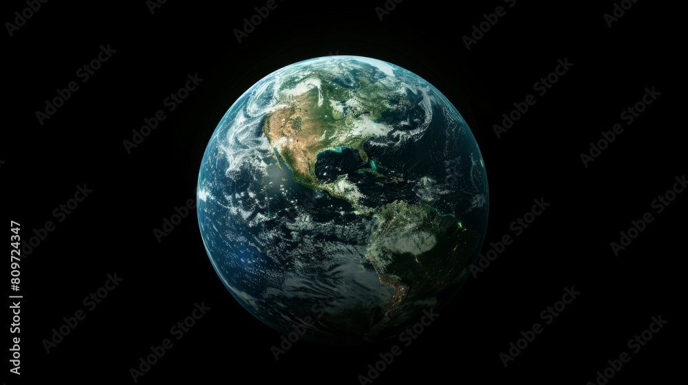 3D rendering of Earth with detailed textures of green forests and degrading land, emphasizing the urgency of global warming, against a black background. 3D rendering of Earth with detailed textures of green forests and degrading land, emphasizing the urgency of global warming, against a black background.