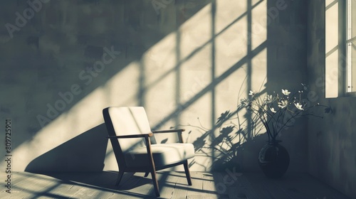 Evocative shadow play highlighting the beauty and simplicity of interior decor