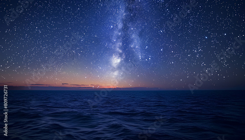 Amazing starry sky over sea at night