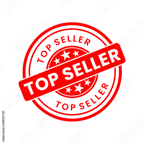 standart Best Seller round rubber stamp icon isolated on white background. Vector illustration