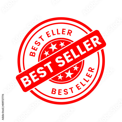 standart Best Seller round rubber stamp icon isolated on white background. Vector illustration
