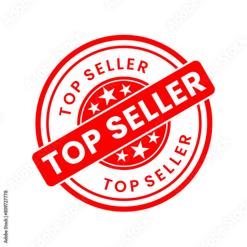 standart Best Seller round rubber stamp icon isolated on white background. Vector illustration