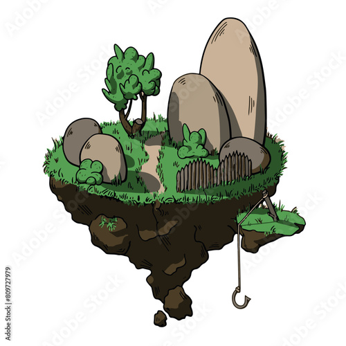 Fantacy island in levitation