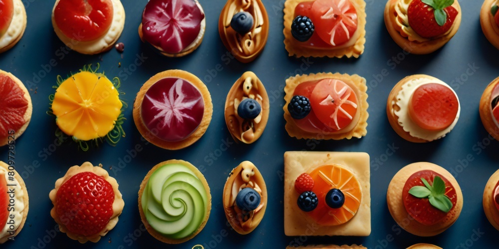 Fototapeta premium set of easter eggs with flowers