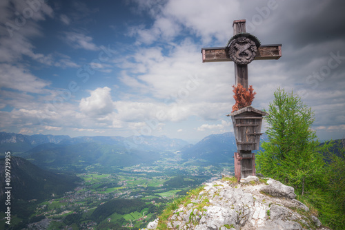 Mountain valley near Klettersteige am Jenner in Berchtesgaden National Par, Alps photo