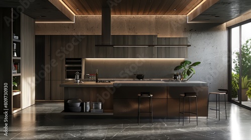 Minimalist kitchen focusing on functionality © Cloudyew