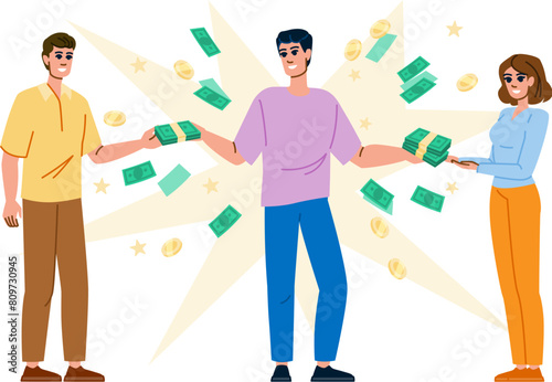 asset benefits administration vector. compensation finance, human system, management operation asset benefits administration character. people flat cartoon illustration