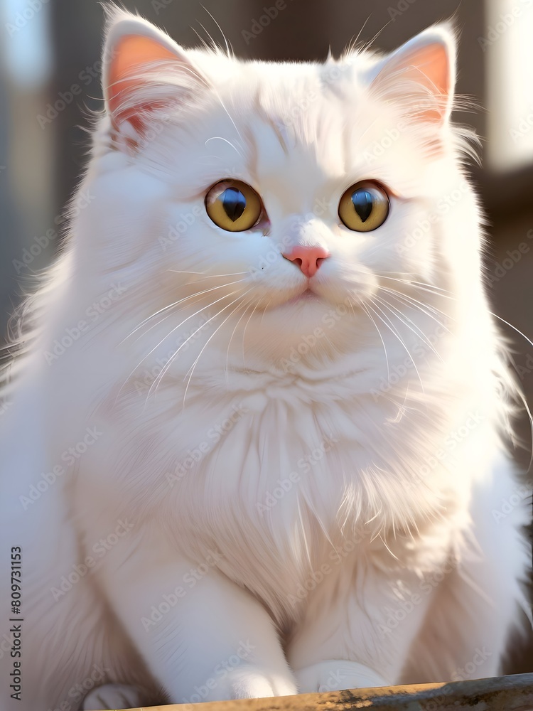 White Cat Animal Illustration Art White Cat Animal Illustration Art