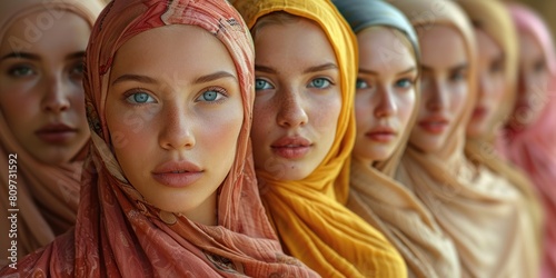Beautiful grey eyes girls wearing hijab