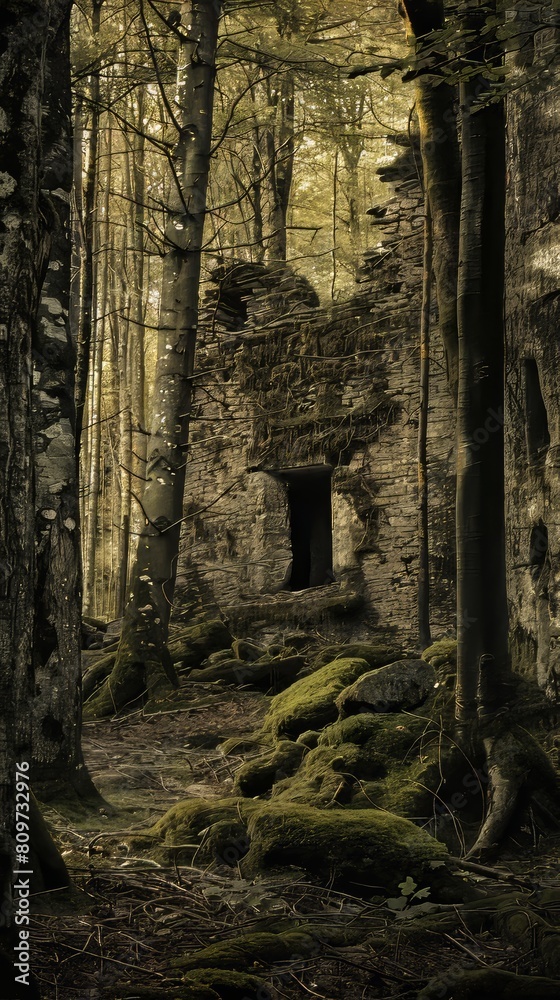 Mysterious alder woodlands hiding ancient ruins