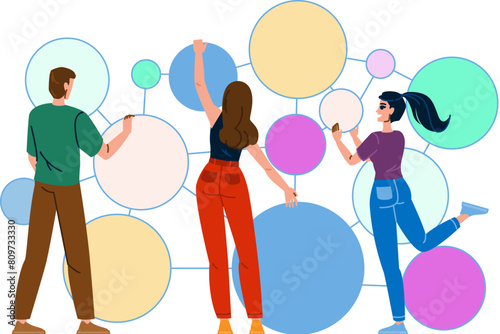 center data governance vector. government system, computer operator, screen control center data governance character. people flat cartoon illustration