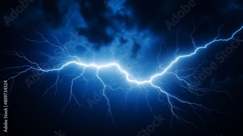 Striking Lightning Bolts Illuminating the Night Sky During a Severe Thunderstorm