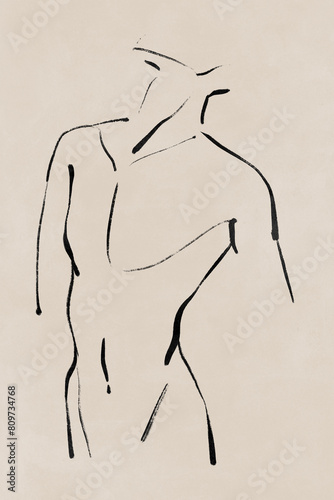 Printable wall art poster print. Hand drawn minimalism design for scandinavian interior. 