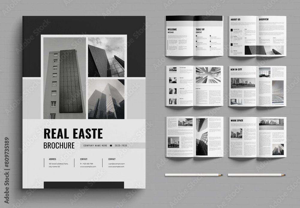 Real Estate Brochure Layout Stock Template | Adobe Stock
