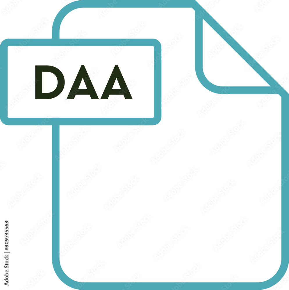 DAA File format icon rounded shapes outline DAA File format icon rounded shapes outline