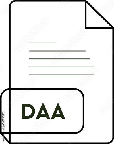 DAA File Extension  icon Crisp Corners  thick outline