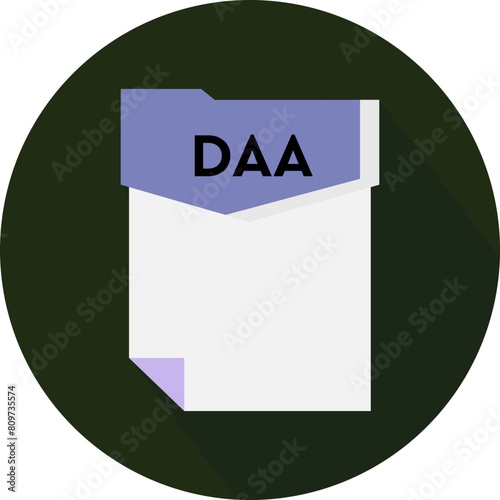 DAA File format minimal icon     with circular shape