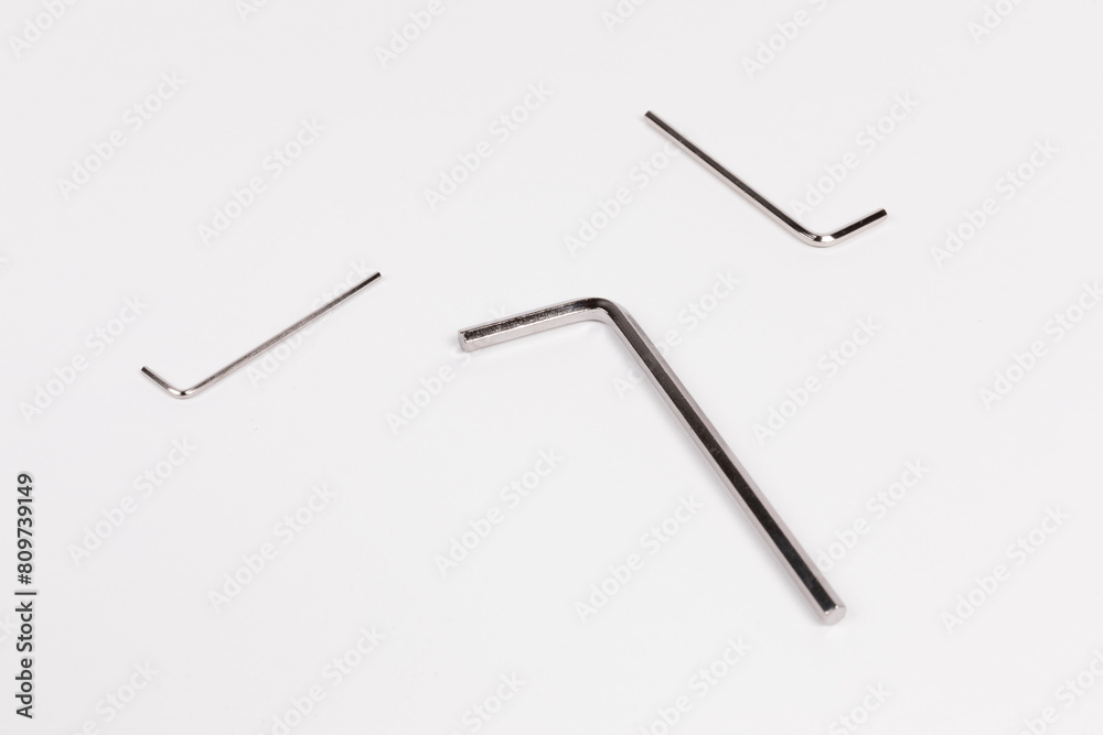 Allen keys isolated on white background Allen keys isolated on white background