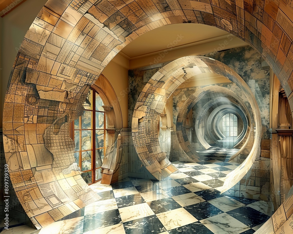 Imagine a digital mosaic revealing layers of history and innovation in ...