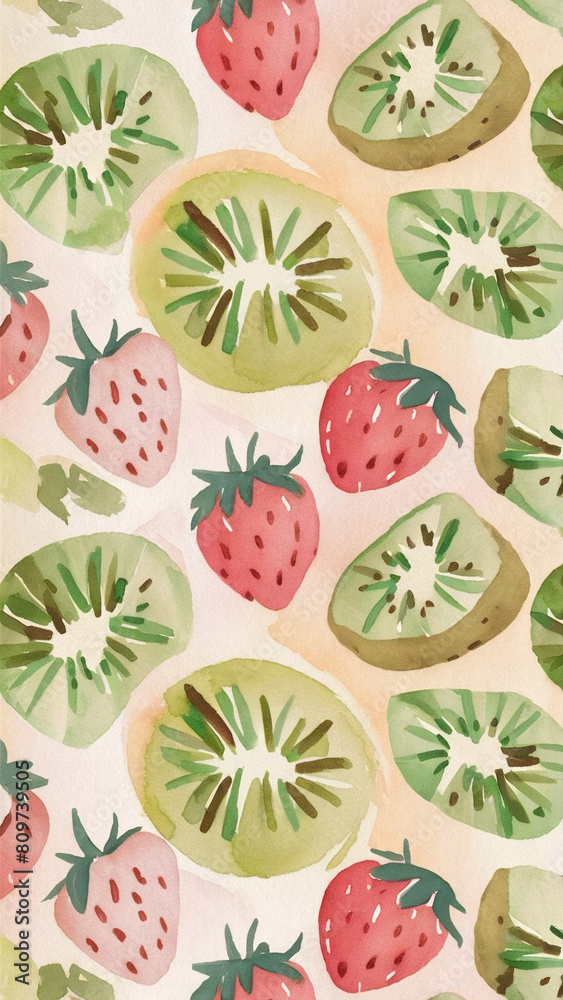  summer fruity watercolor background