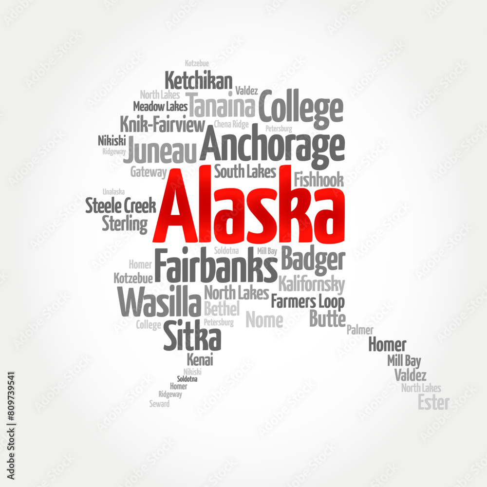 Vetor de Alaska the largest state in the United States by area, is