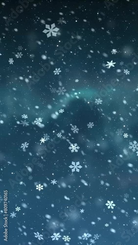 christmas star snow holiday sky background nice cool vertical 9x16 video footage for social media reel 