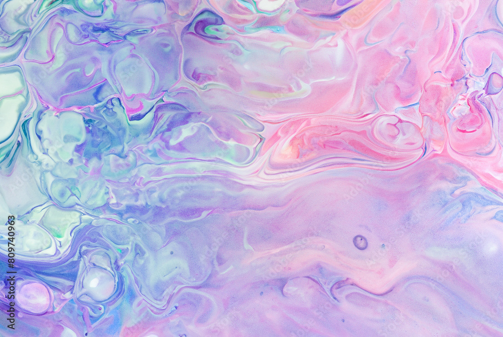 Design, Purple Acrylic Pour Creating Liquid Marble Surface