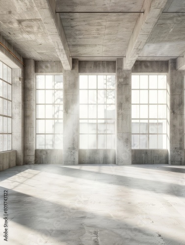 Minimalist Architectural MockUp in Industrial Warehouse A Study of Simplicity and Functionality