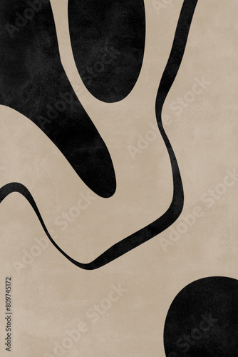 Printable wall art poster print. Hand drawn minimalism design for scandinavian interior. 