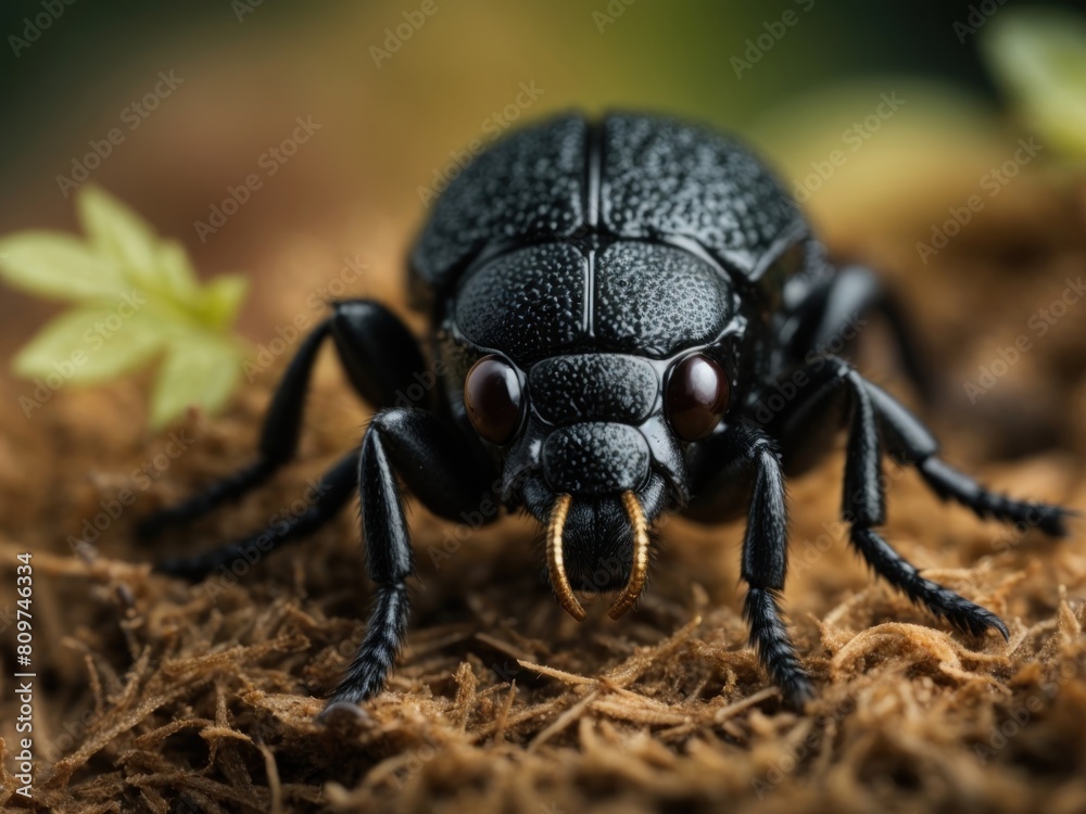 A black vine weevil closeup nature beauty A black vine weevil closeup nature beauty