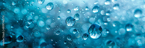 water droplets on a blue background  water texture surface  water drop texture on blue background