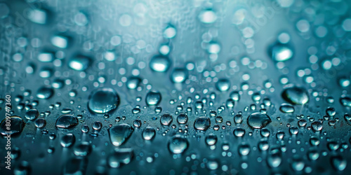 Wallpaper Mural water droplets on a blue background, water texture surface, water drop texture on blue background Torontodigital.ca