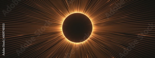 A circle with straight lines radiating out to form a frame around a blank center.