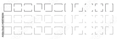 Split Square Frame vector template.