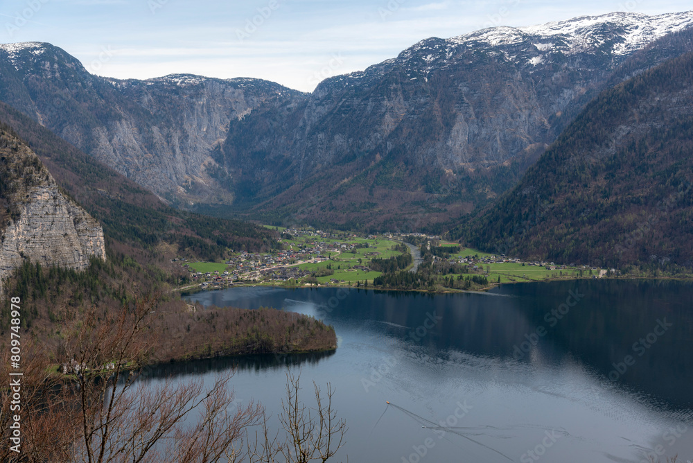 Panoramic view on Salzkammergut area in Austria