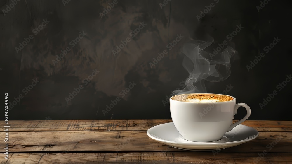 Copy space beside a steaming cup of coffee Copy space beside a steaming cup of coffee