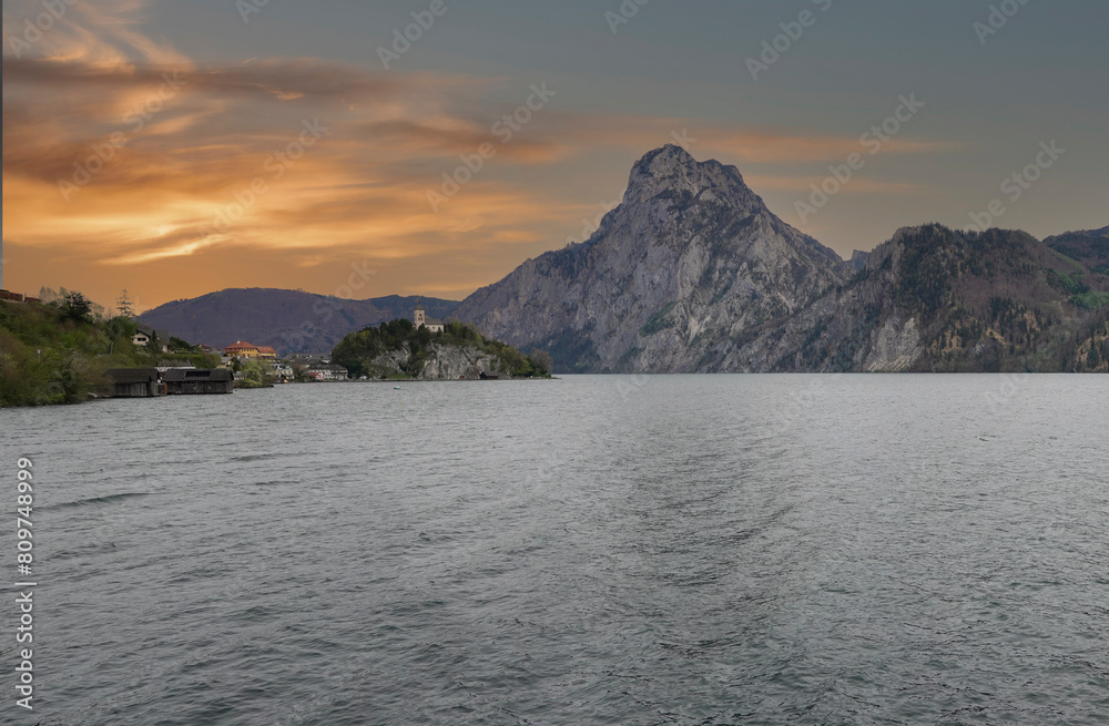 sunset over the lake