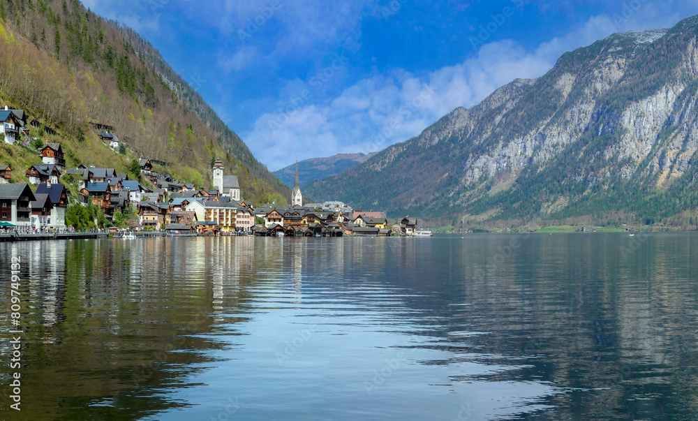 View of the Hallstatt town in Austria