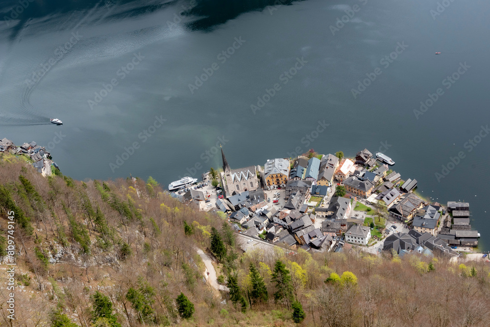 View of the Hallstatt town in Austria