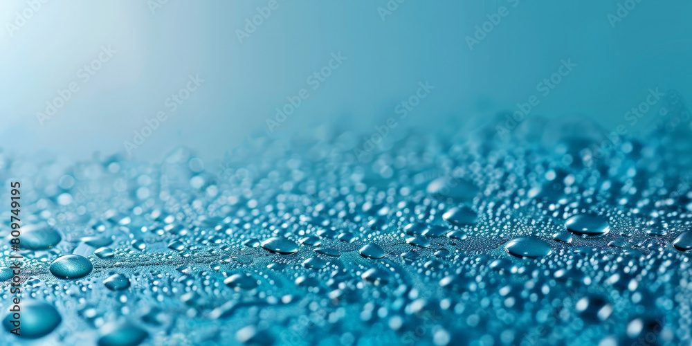 water droplets on a blue background, water texture surface, water drop texture on blue background