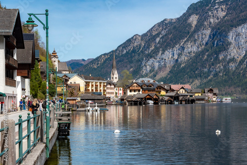 Obraz na płótnie View of the Hallstatt town in Austria w salonie