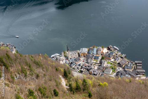 Obraz na płótnie View of the Hallstatt town in Austria w salonie